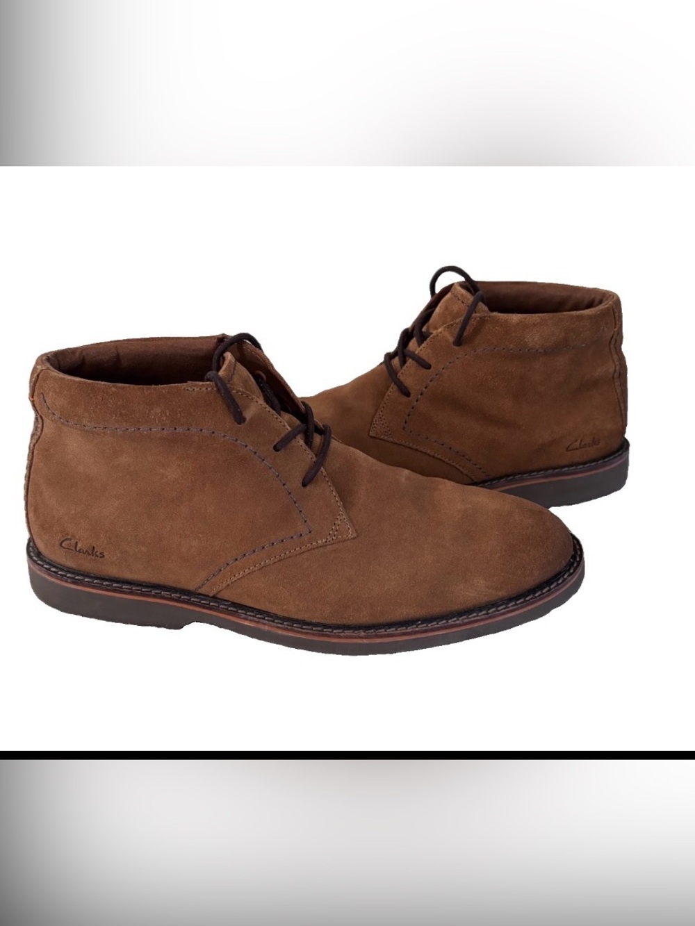 CLARKS MEN'S ATTICUS LT HI COGNAC SUEDE 8.5 M